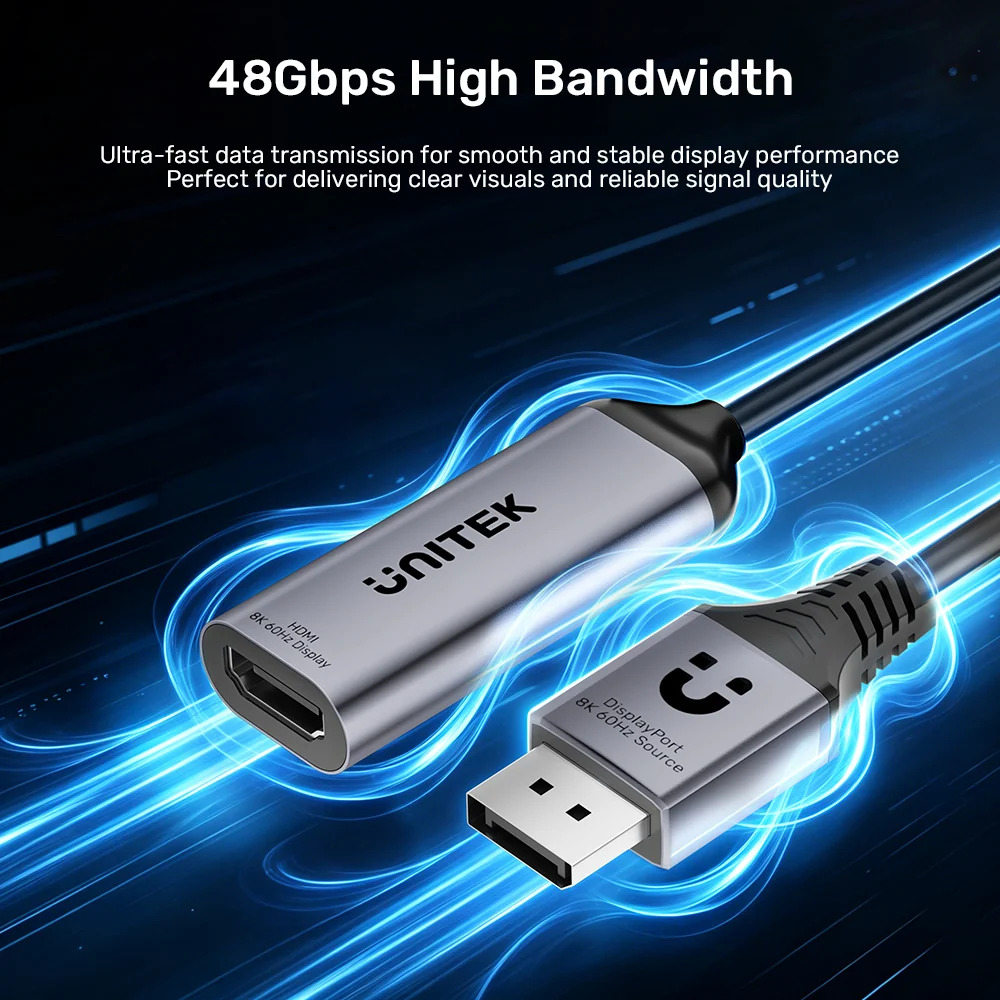 Unitek DisplayPort 1.4 to HDMI 2.1 Female Adaptor 8K60Hz V1617A