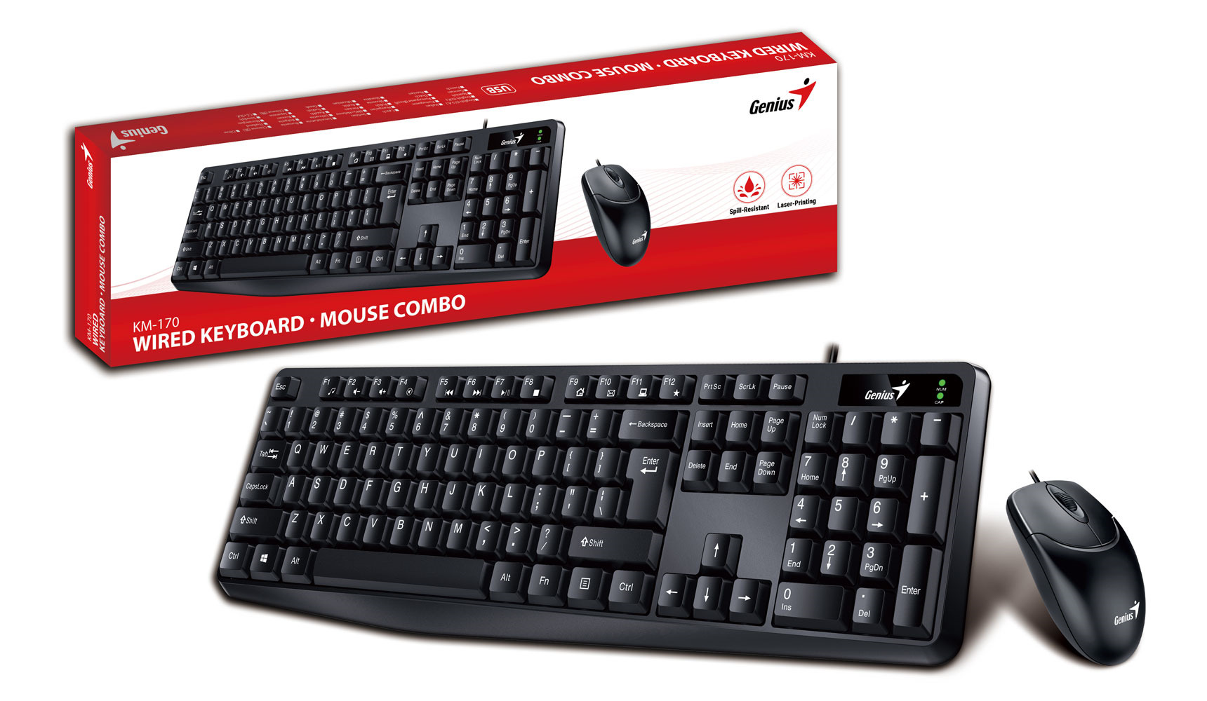 Genius KM-170 Wired Keyboard-Mouse Set Greek