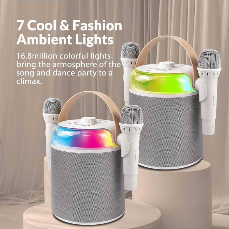 SonicGear Portable Karaoke Kids Speaker BT/Wireless Dual Mics iOX K800 White