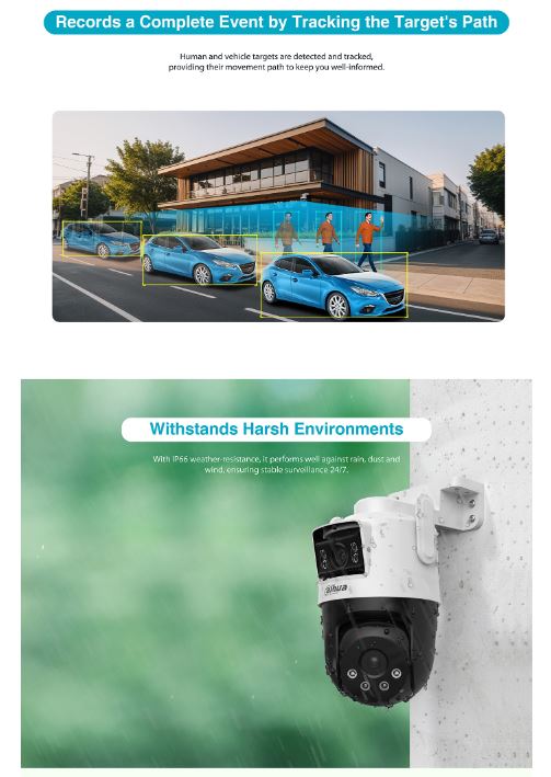 Dahua IP 5.0MP Wifi PT Dome Dual Illumination Dual Lens P5D-5F-PV