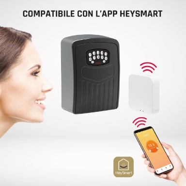 GBC HeyBox Smart Key Safe Box controlled via APP, with Keypad, Battery Powered