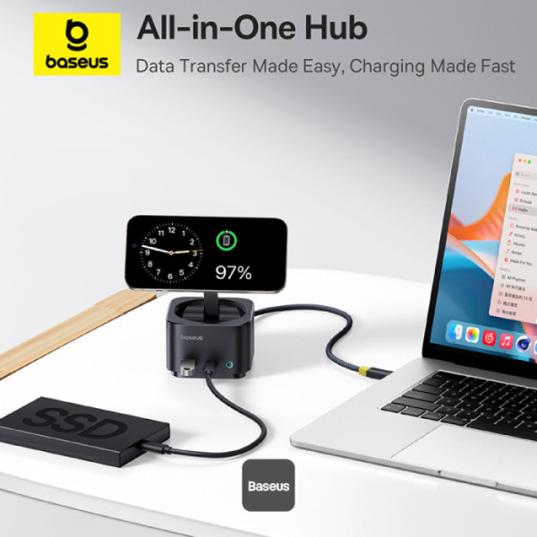 Baseus IT USB Hub 7-in-1 MagPro 15W 4KHDMI/2xUSB-A/USB-C/Card Reader/PD100W