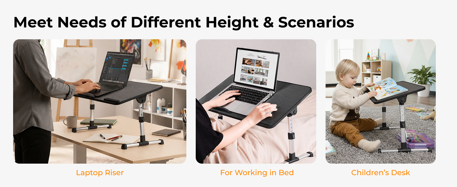 Lumivida Computer Tray Desk Multi-Purpose Foldable Ergonomic 60x34cm LPD01-7 Black