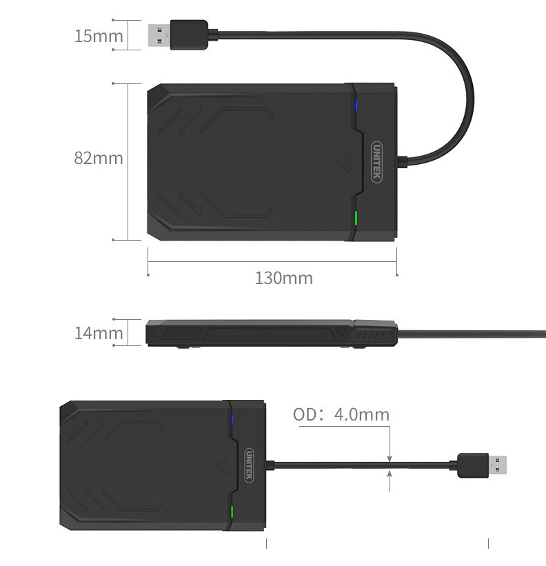 Unitek DiskGuard RaidenUSB 3.0 2.5" SATA HDD Enclosure Y-3036