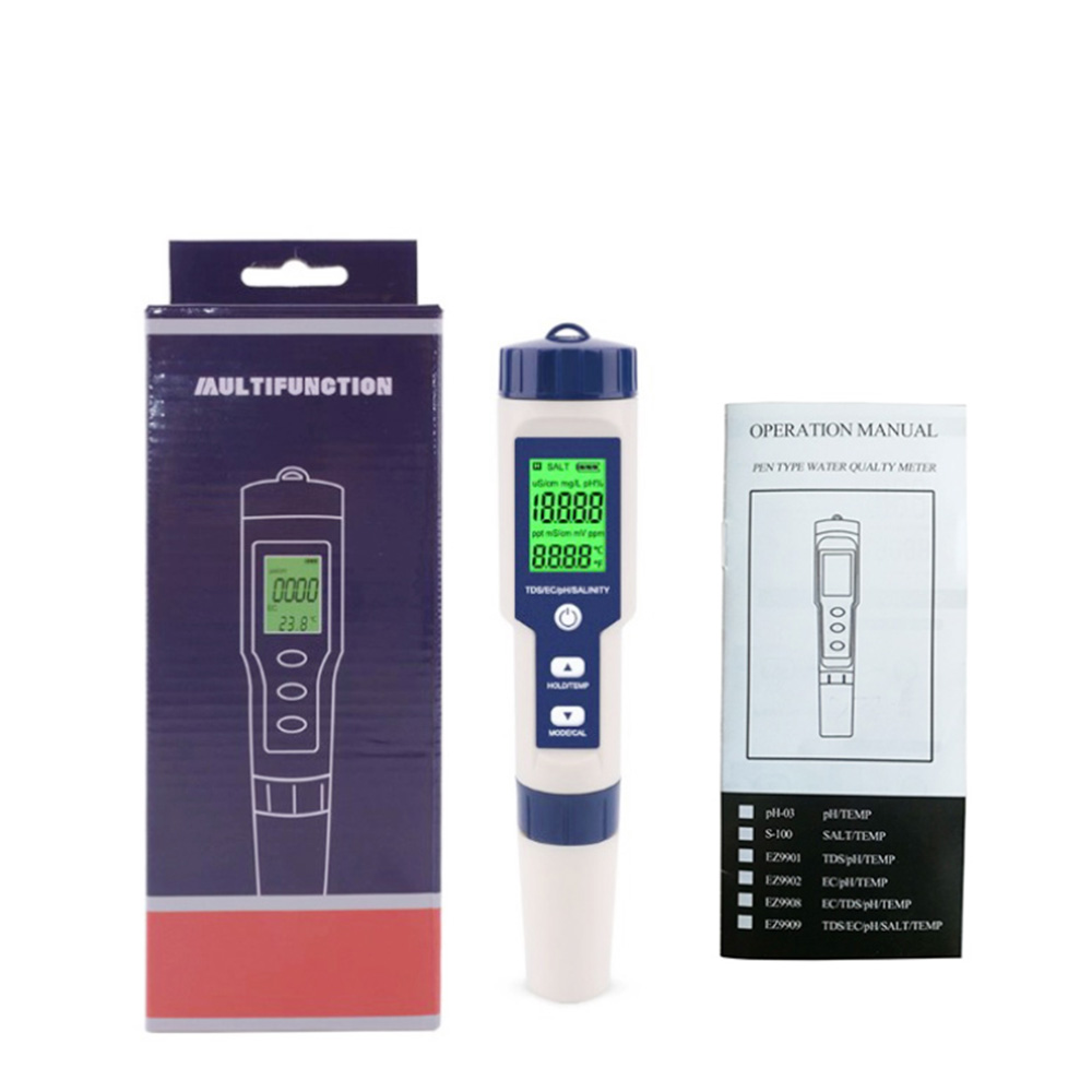 Noyafa Water Quality Tester with 5-in-1 Measurement (pH, TDS, EC, ORP, Temperature), Automatic Calibration, IP65 NF-EZ9909 SP