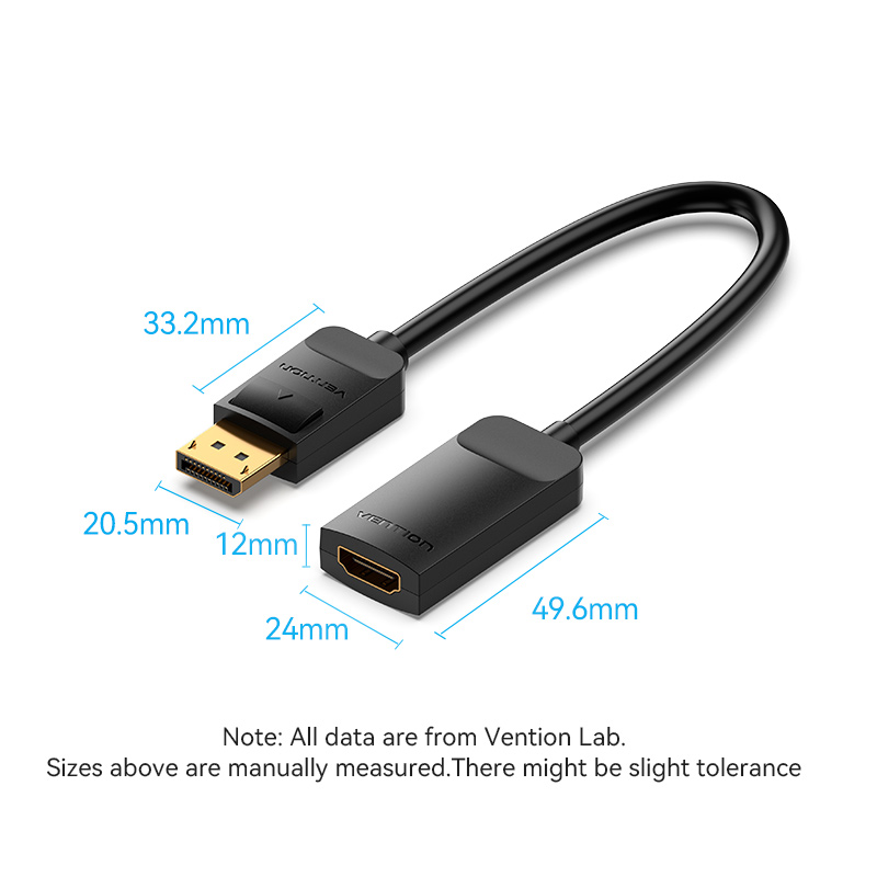 Vention DisplayPort to HDMI Adaptor Male to Female 4K60Hz 0.15M HBZBB