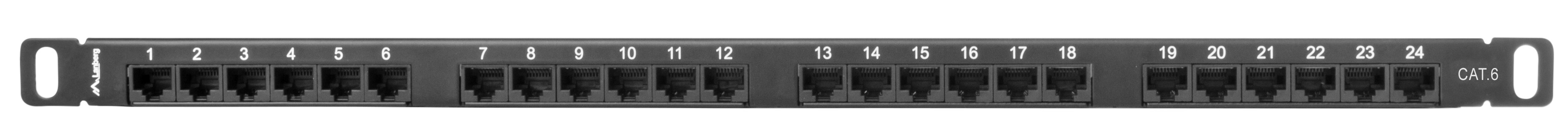 Lanberg Patch Panel 24-Port 0.5U 19" CAT6 UTP Black