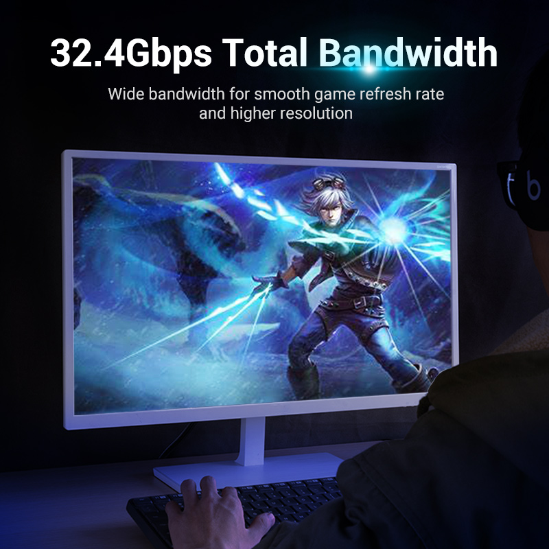 Vention DisplayPort Cable DP1.4 8K60Hz Braided 1.5m HCCBG