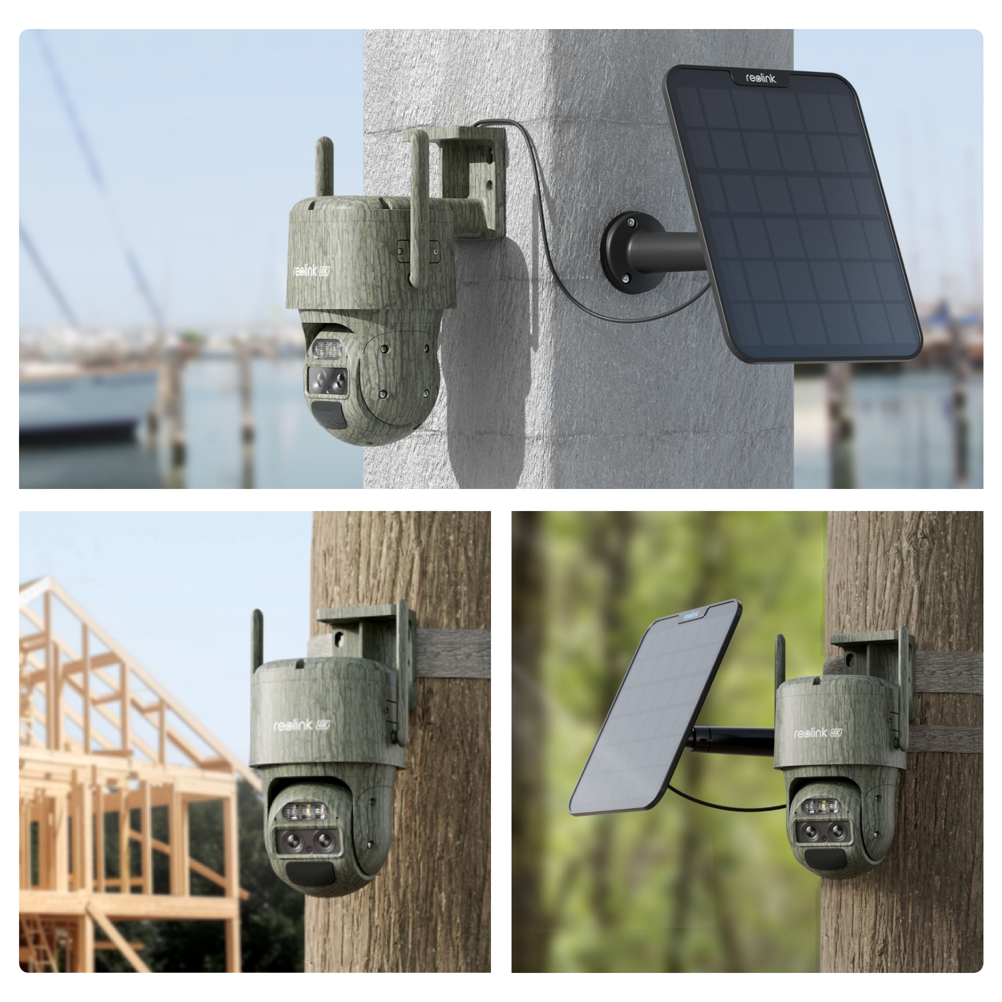 Reolink BP4G Outdoor Battery Camera 4K Trackmix LTE (G770-C) (Camo) Bundle