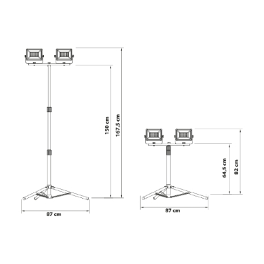 Rexer Floodlight with Tripod Mains Powered 4000k 2 x 50W / 5500 lms RX08052