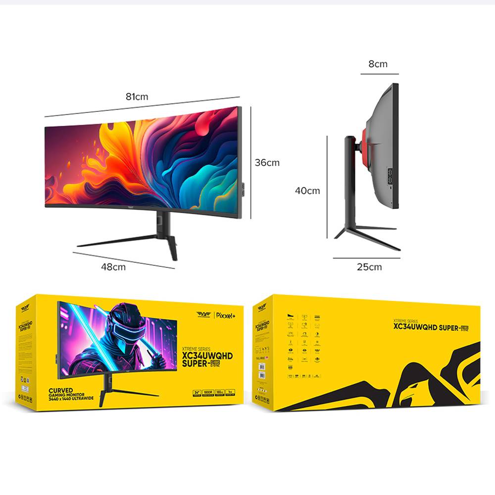 Armaggeddon Gaming Monitor 34'' Curved 1800R 3.5K 180Hz 1ms XC34UWQHD Super 180 Black