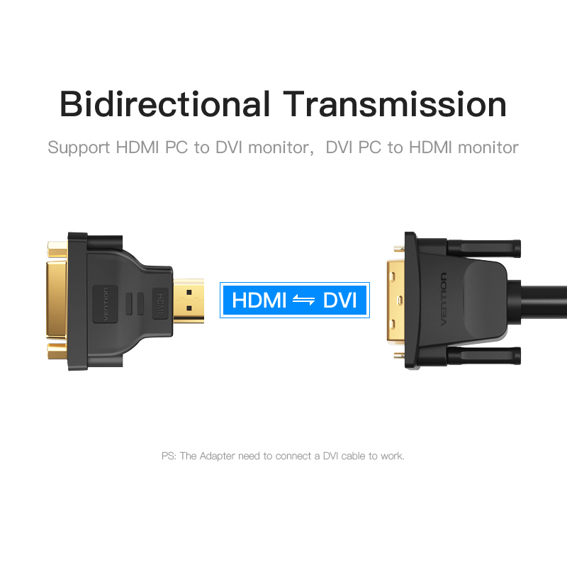 Vention HDMI Adaptor Male to DVI Female 24+5 Bi-Direction ECCB0