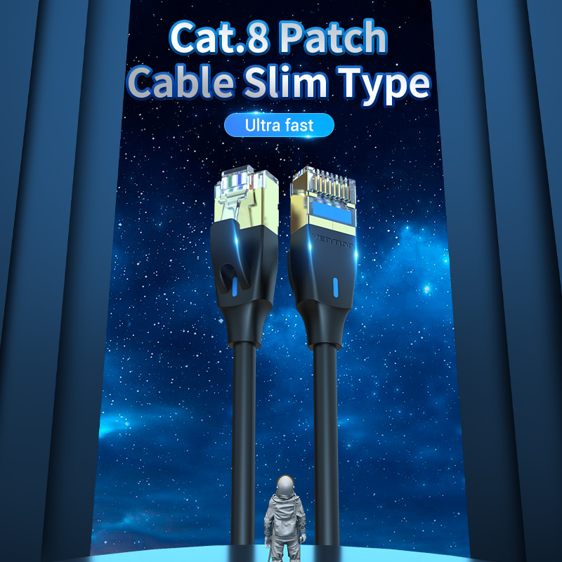 Vention NETWORK Cable CAT8 SFTP Slim 2.0m Black IKIBH
