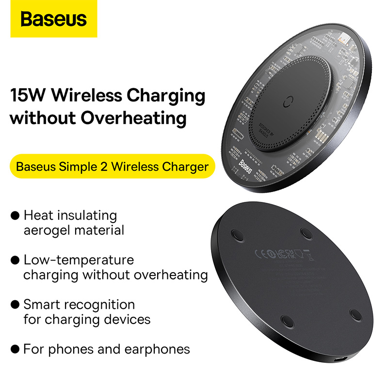 Baseus Wireless Charger 15W SIMPLE 2 Black
