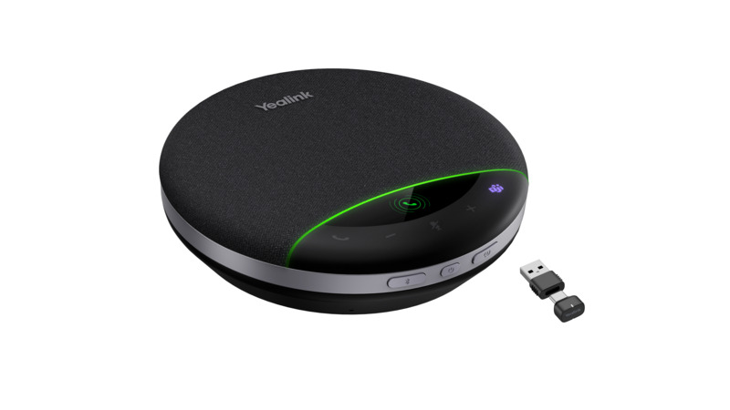 Yealink Speakerphone Bluetooth Portable, AI Microphone, 5m Voice Pickup, DaisyChain, LCD  & BT Dongle SP96 USB-C/A