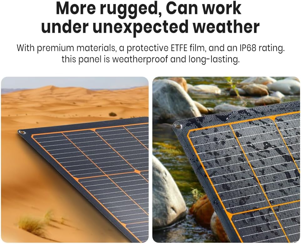 FlexSolar 120W Universal Portable & Foldable IP68 Solar Panel