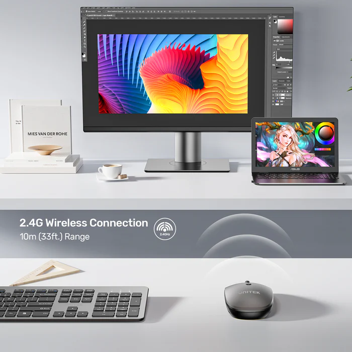 Unitek Mouse Wireless 2.4GHz SlimTrack T060 Space Grey