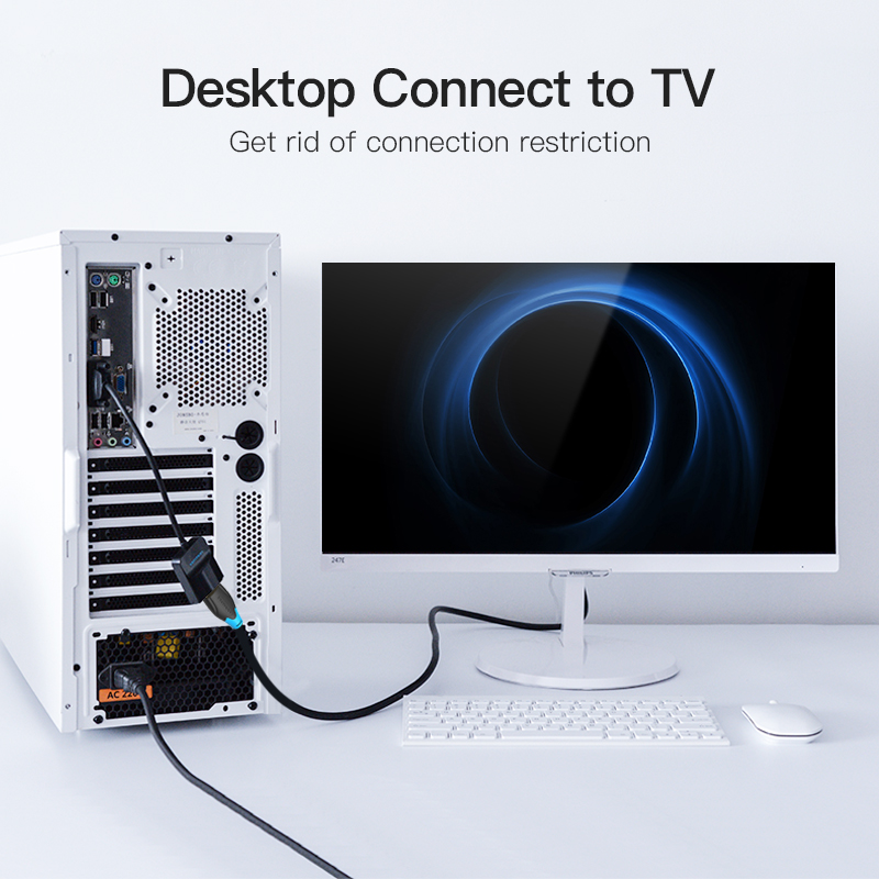Vention Converter VGA+Audio to HDMI & USB Power 0.5m ACNBD