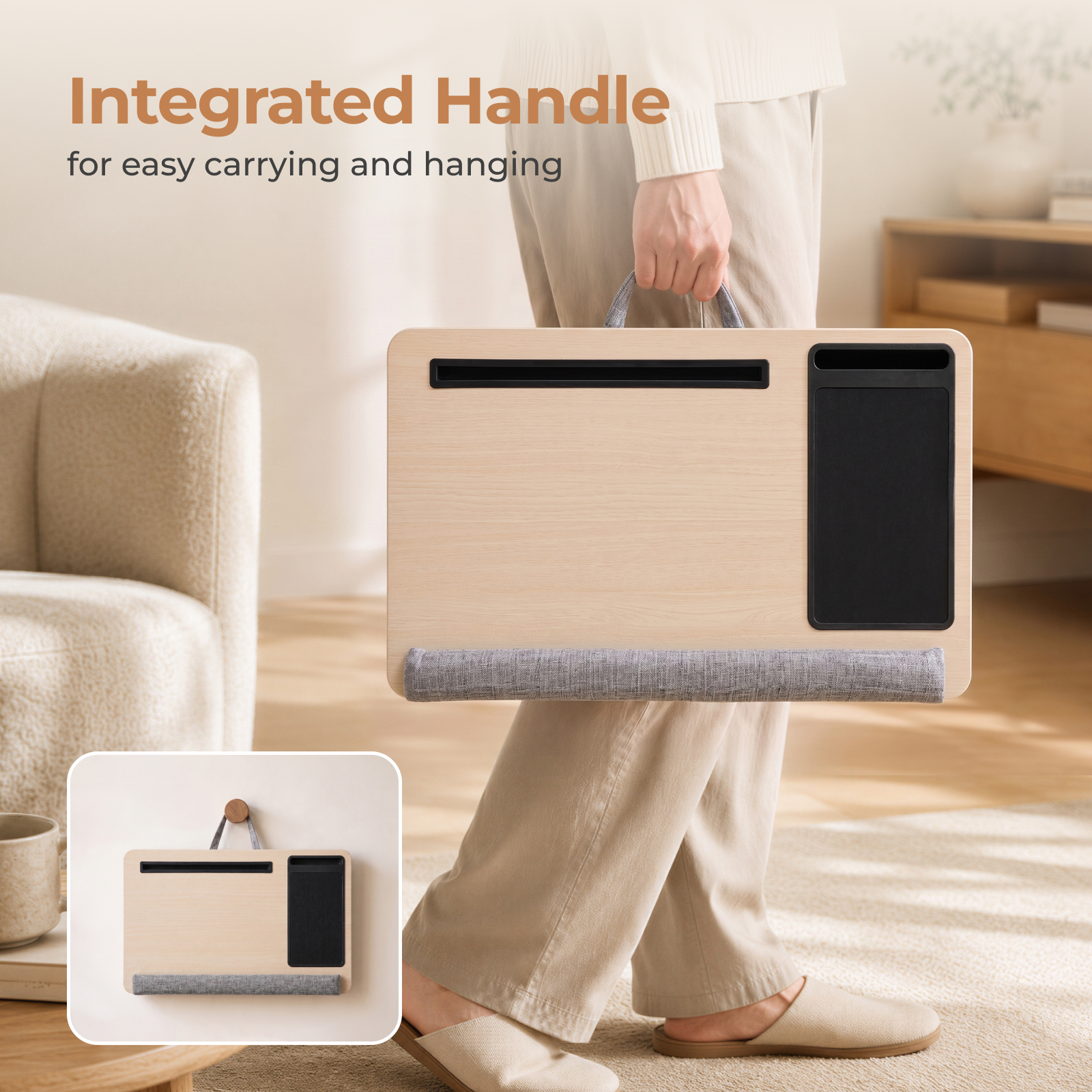 Lumivida Computer Tray Lap Desk Built in Mousepad & Wristpad 56x36cm LPD07-2