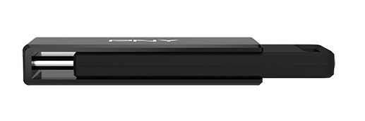 PNY Flash Drive Elite-X USB 3.2 Stick 64GB Capless Slider Black FDI64GELTXC