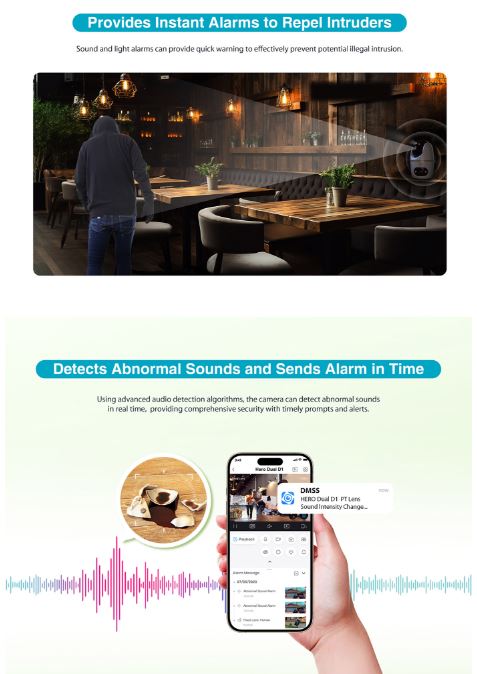 Dahua IP Indoor 5.0MP Wifi PT Dome Dual Lens H5D-5F