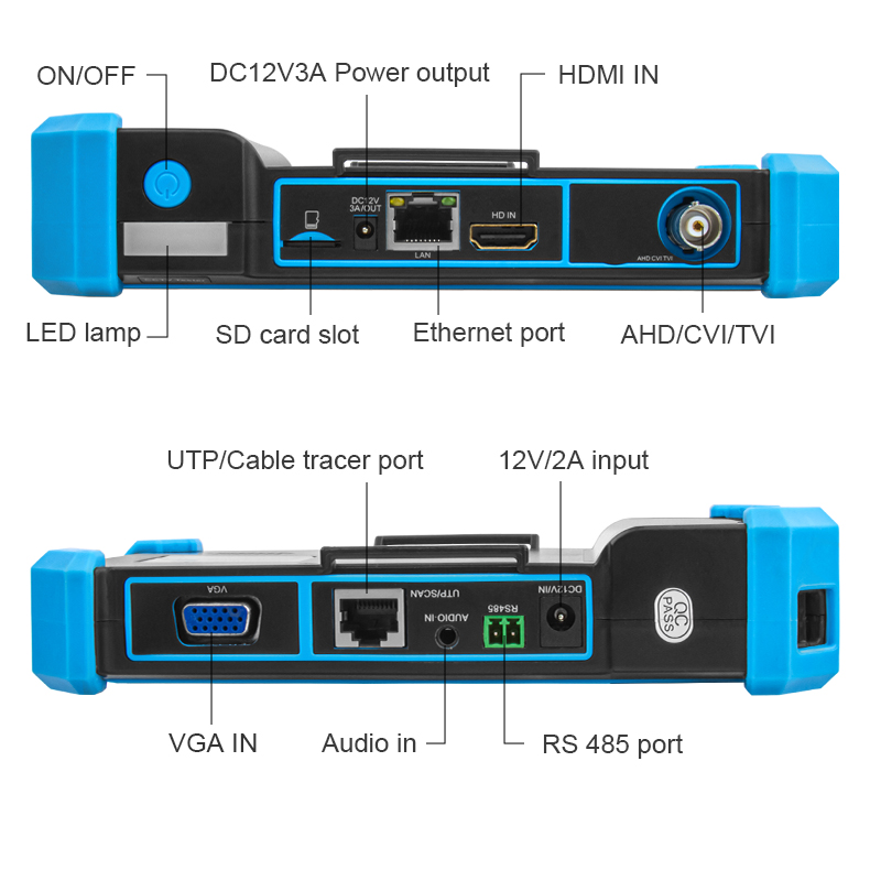 Noyafa CCTV & Network Tester with 5.4'' IPS Touchscreen, 4K Video Support, PoE Output & Cable Testing NF-IPC715