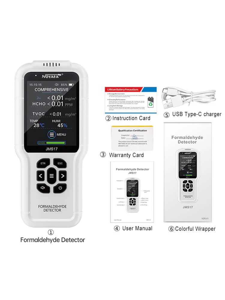 Noyafa Portable Indoor Air Quality Tester with Formaldehyde Detector JMS17