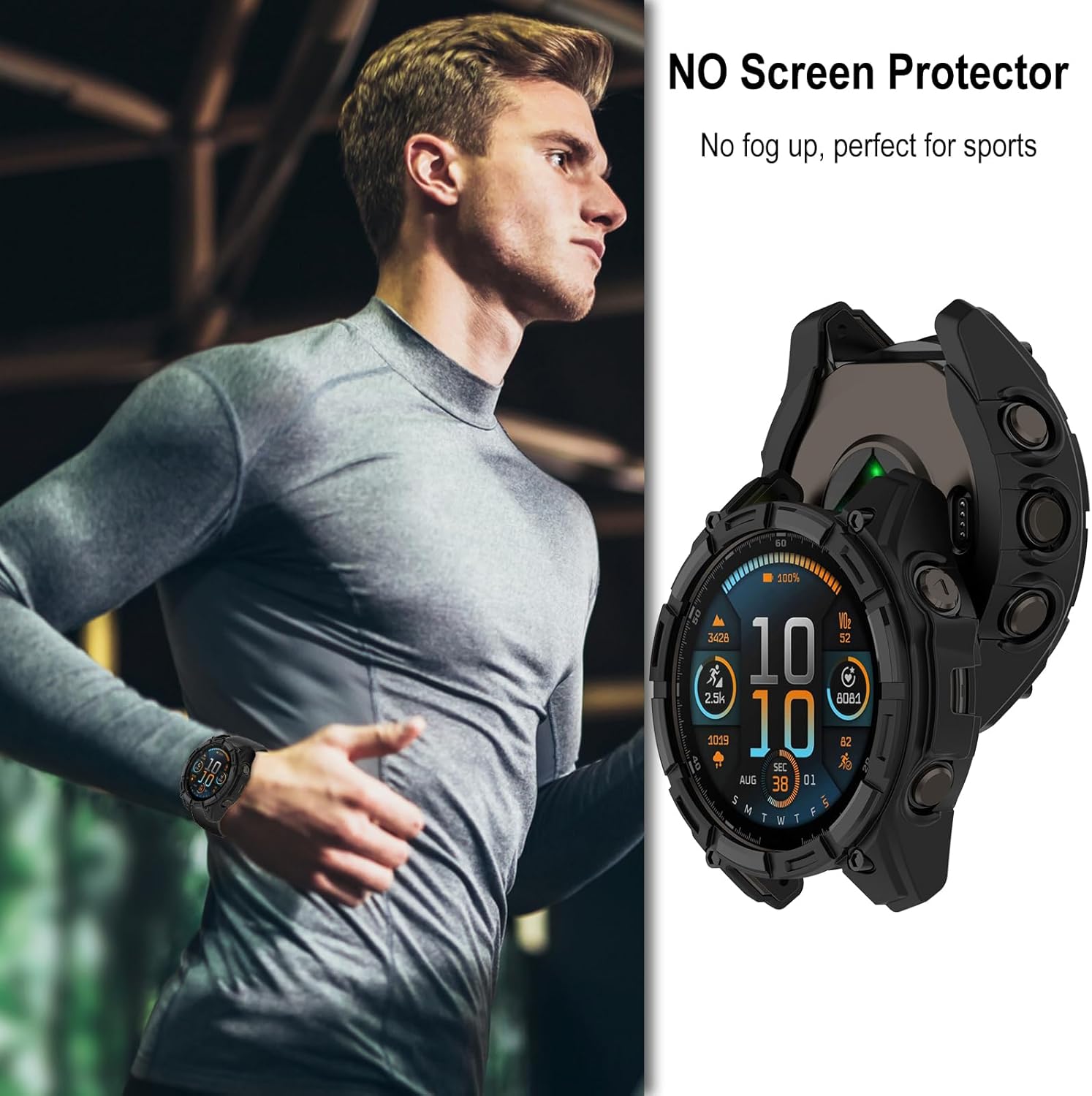 Garmin Fenix 8 47 mm, Anti-Stain, Scratch-Resistant, Shockproof Cover