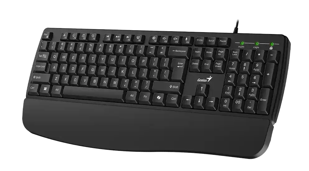 Genius Keyboard Wired AI with Palm Rest KB-123 English