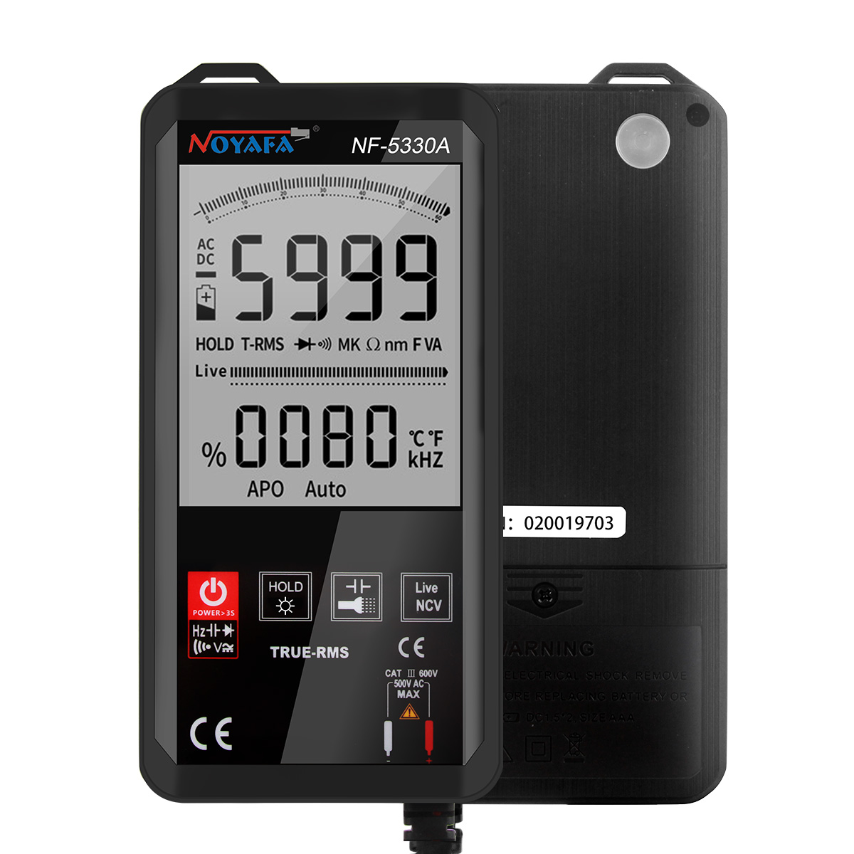 Noyafa Digital Multimeter for AC/DC Voltage, Current, Resistance and Continuity Testing NF-5330A