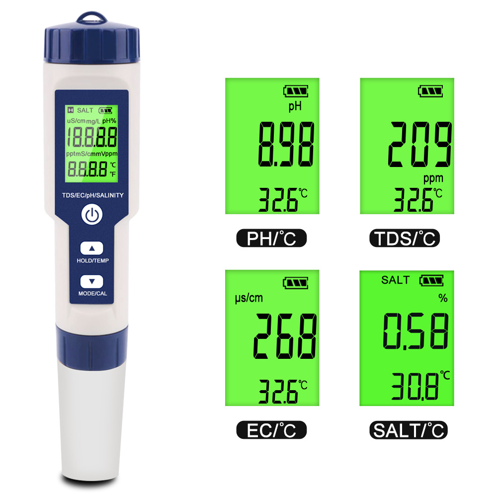 Noyafa Water Quality Tester with 5-in-1 Measurement (pH, TDS, EC, ORP, Temperature), Automatic Calibration, IP65 NF-EZ9909 SP