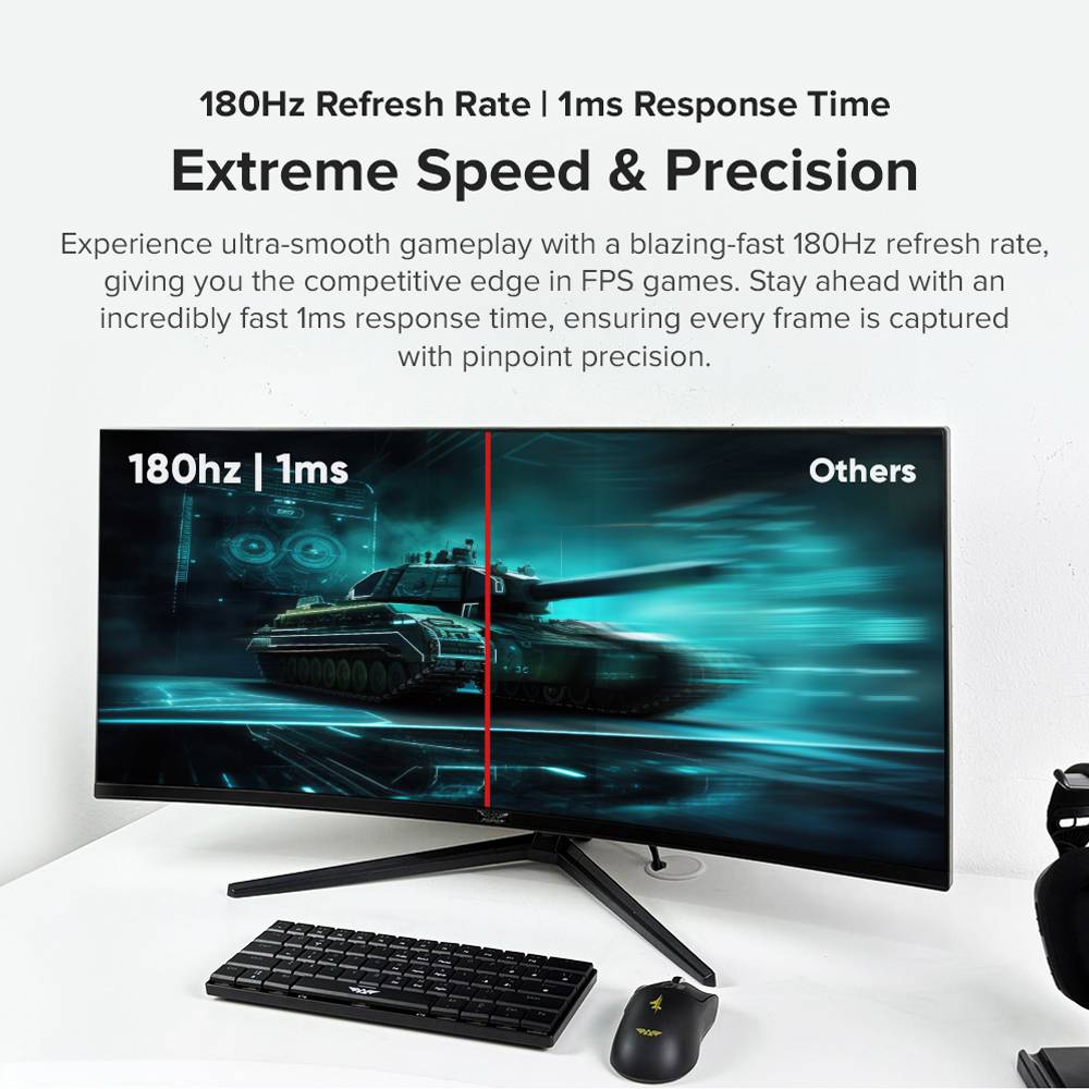 Armaggeddon Gaming Monitor 34'' Curved 1800R 3.5K 180Hz 1ms XC34UWQHD Super 180 Black