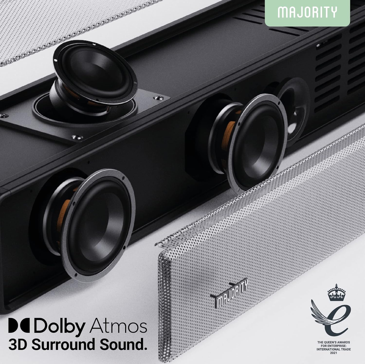 Majority SIERRA PLUS Soundbar 400W 2.1.2 Dolby Atmos Wireless Subwoofer 3xHDMI BT-USB (EU)