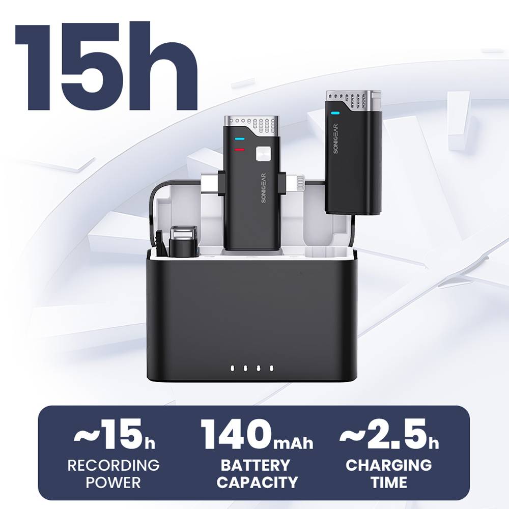 SonicGear Wireless 2x Lavalier ClipOn Microphones WLM3000 DUO