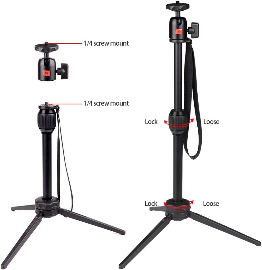 Mini Tripod-POLAM-FOTO 40cm Phone Tripod Desktop Tripod with Phone Holder