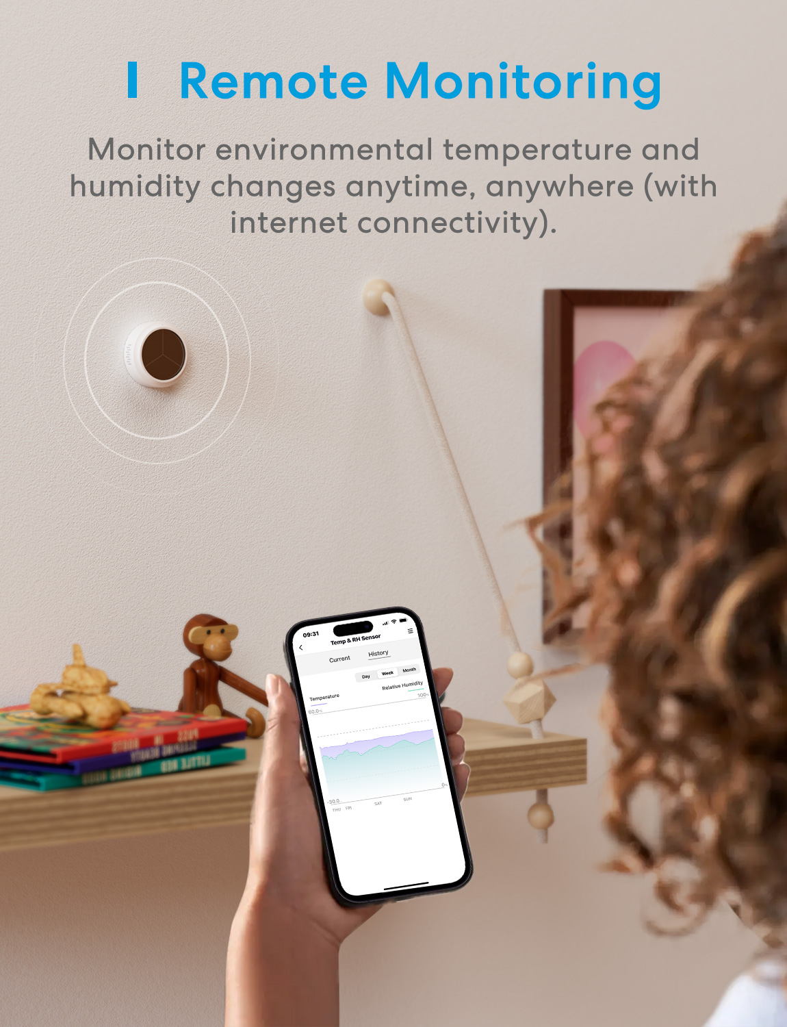 Meross Homekit Smart Temperature and Humidity Sensor MS100FH-UK