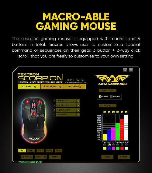 Armaggeddon Scorpion 3 Pro-Gaming Mouse with Free Mousemat