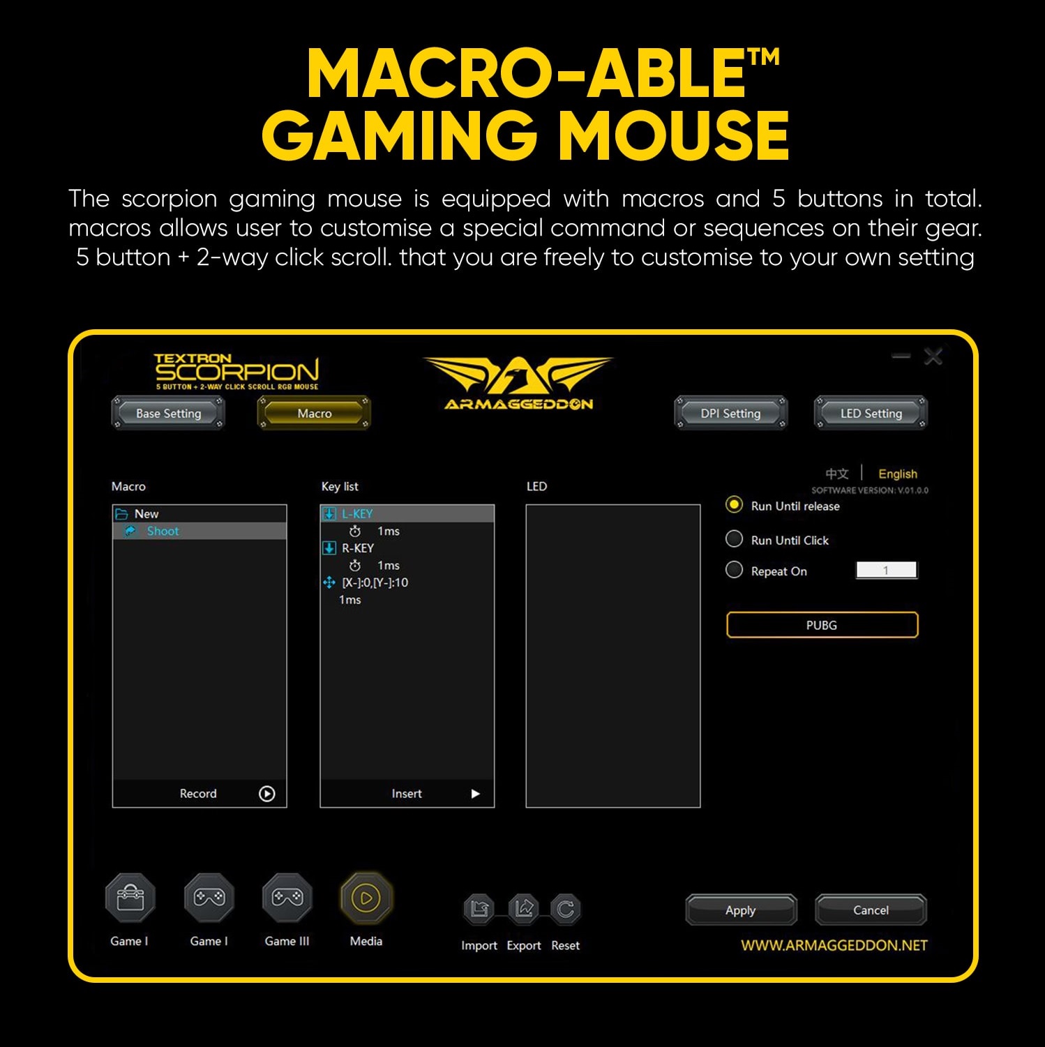 Armaggeddon Scorpion 7 Pro-Gaming Mouse with Free Mousepad