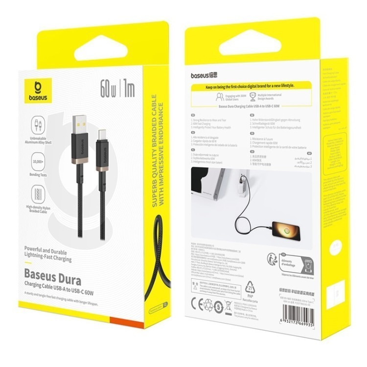 Baseus Cable USB-C to USB-C Dura Braided 1.0m 240W Black