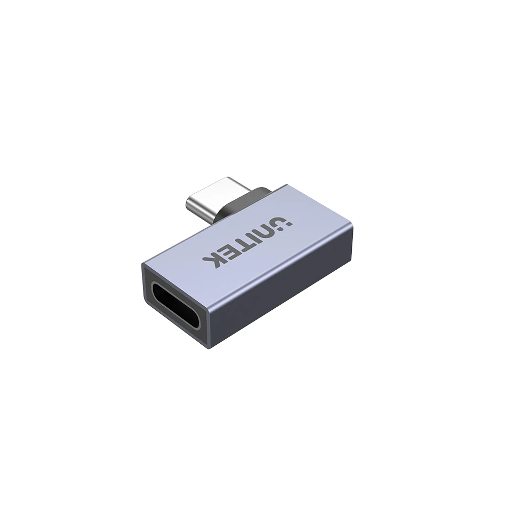 Unitek USB-C 4.0 Male to Female Adaptor 90degrees (Side) A1040GY