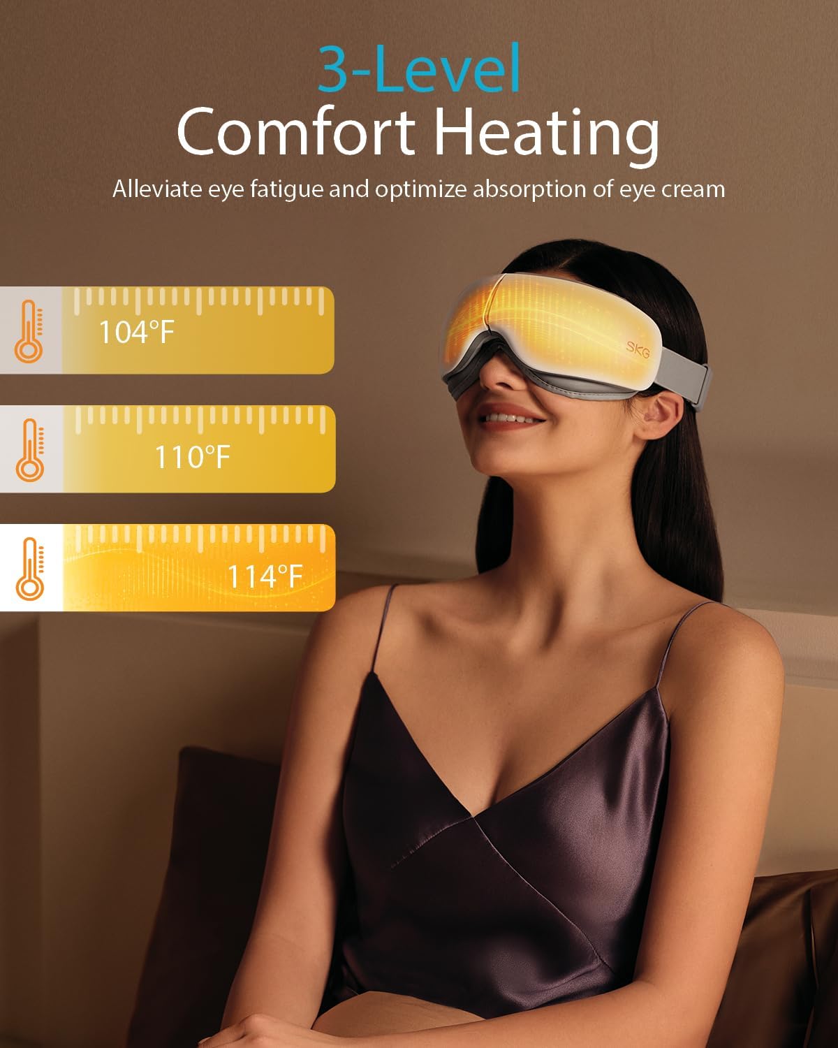 SKG Eye Massager Skin Friendly-Hot Compress-Music ES500 Black