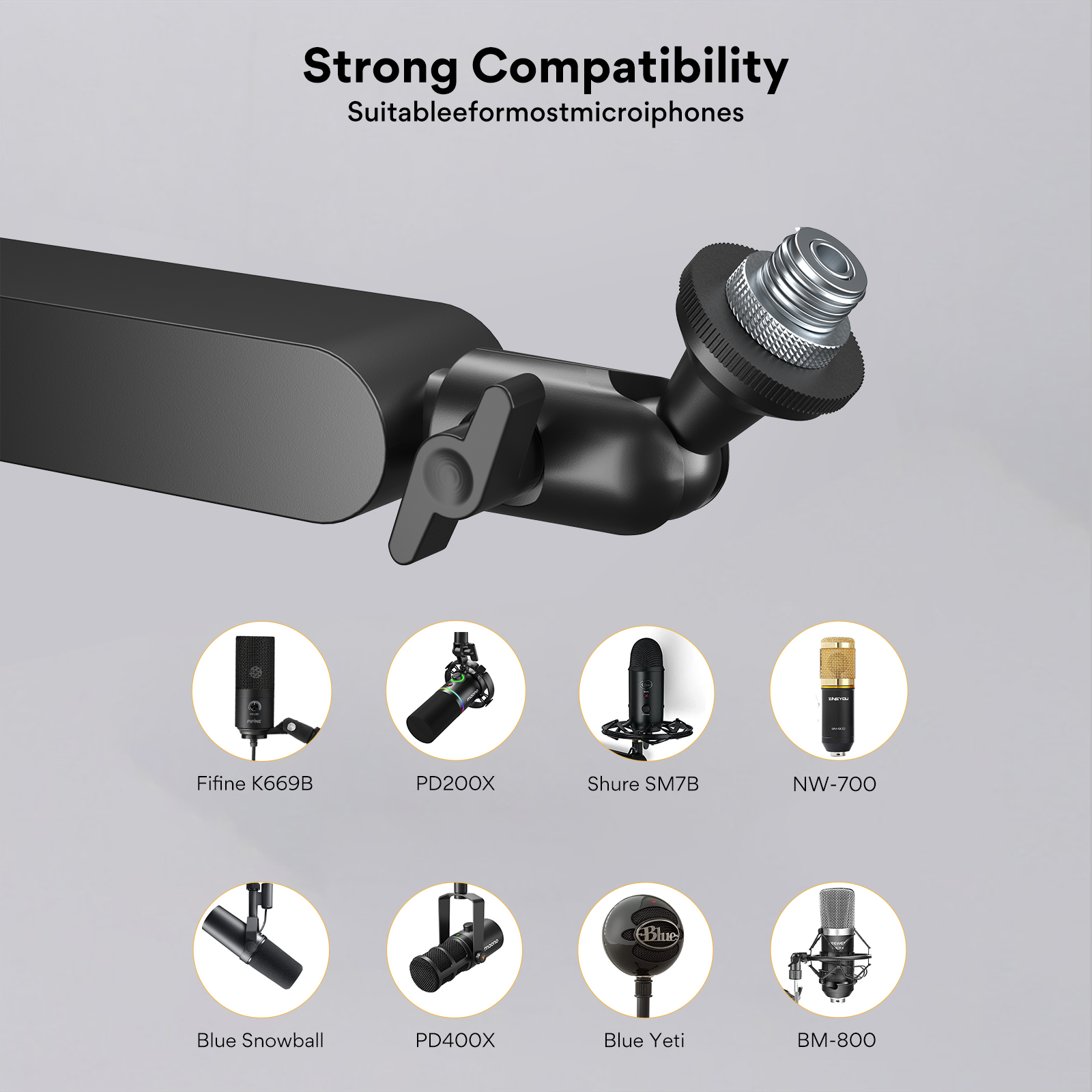 Maono BA92 Heavy Duty & Fully Adjustable Boom Arm Microphone Bracket