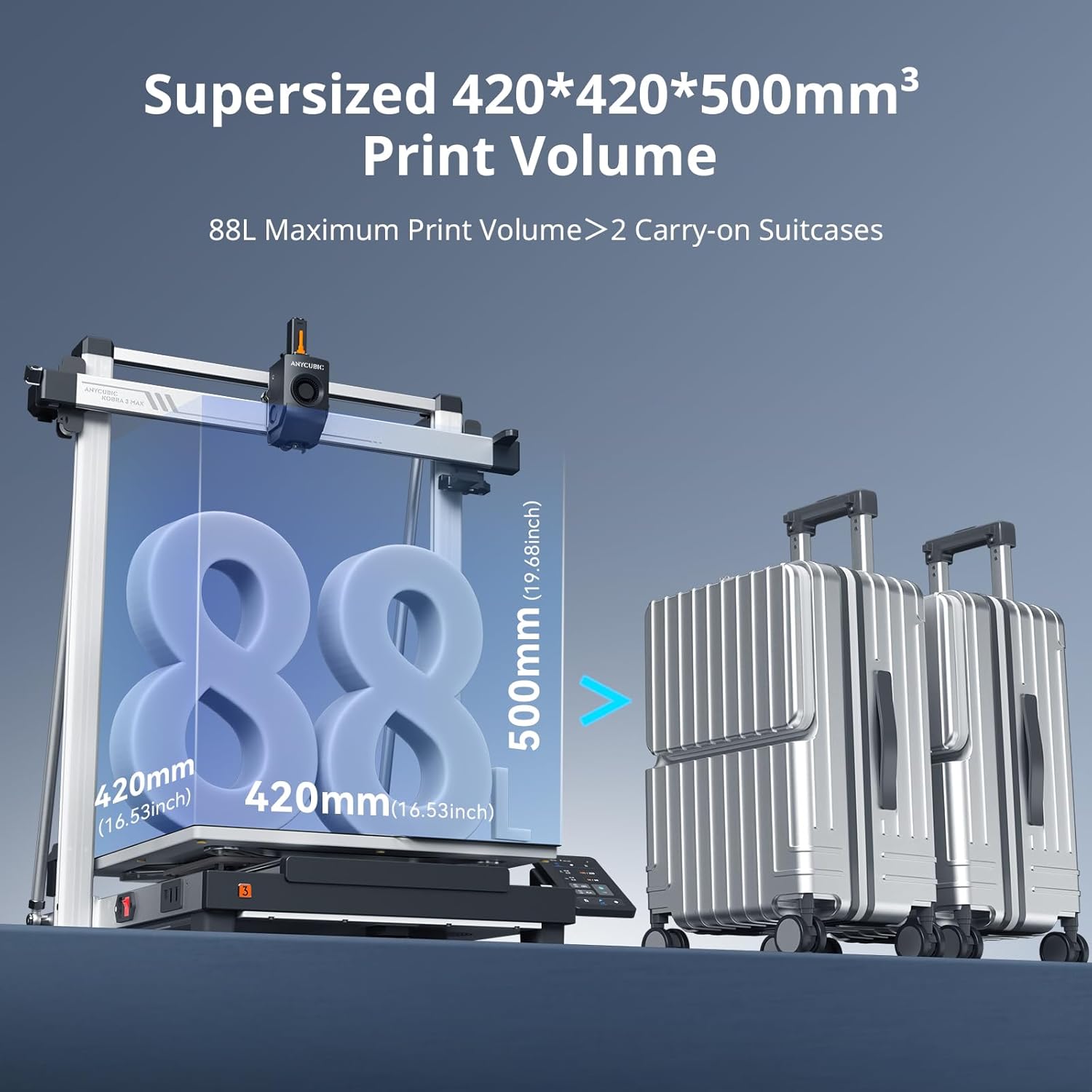 Anycubic 3D Printer Kobra 3 Max Combo Multicolor With Ace Pro (Filament Box with Drying Capability)