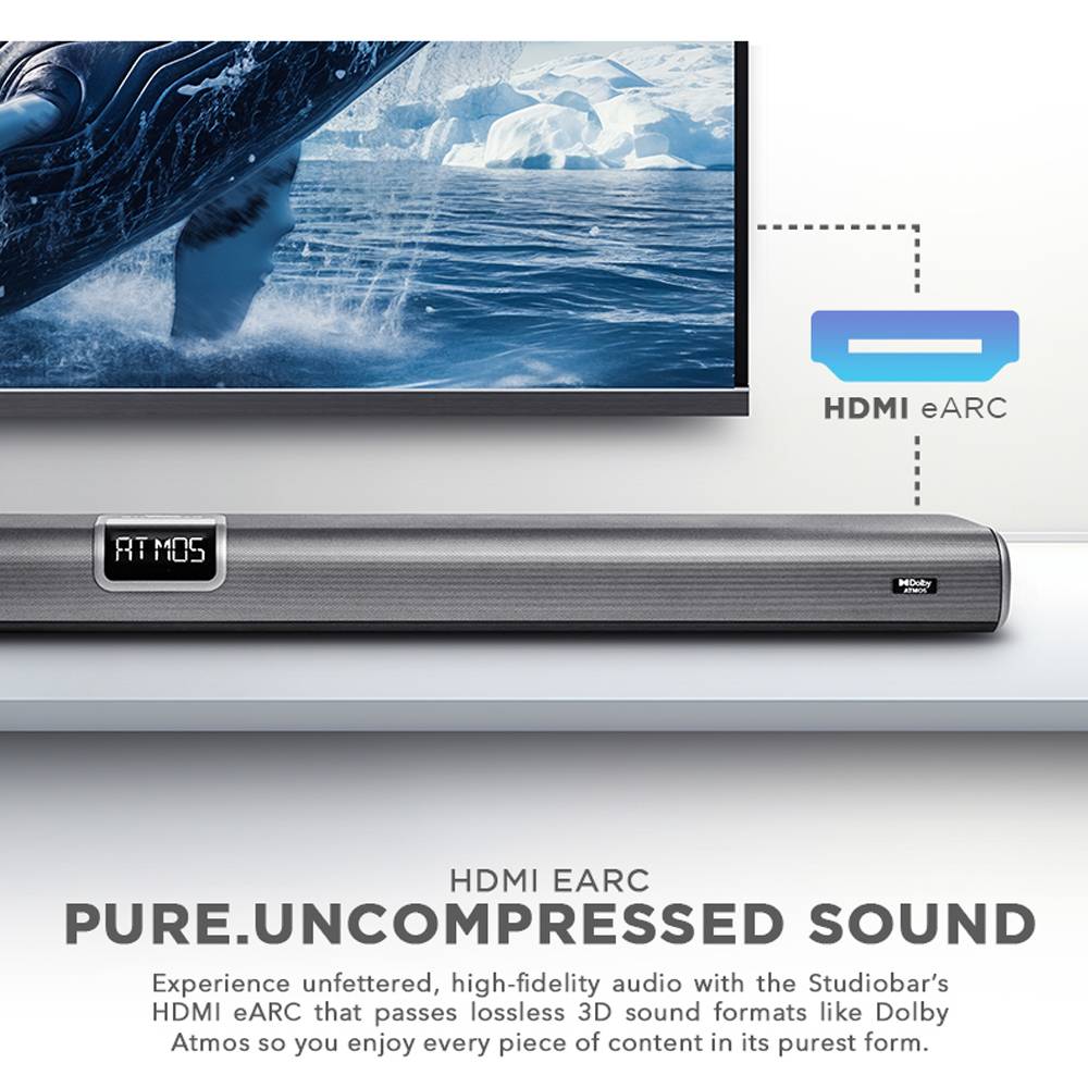 SonicGear STUDIOBAR 3000 Dolby Atmos 700W 5.1.2 Soundbar Incl 2xUHF Wireless Microphones 3xHDMI,BT,USB