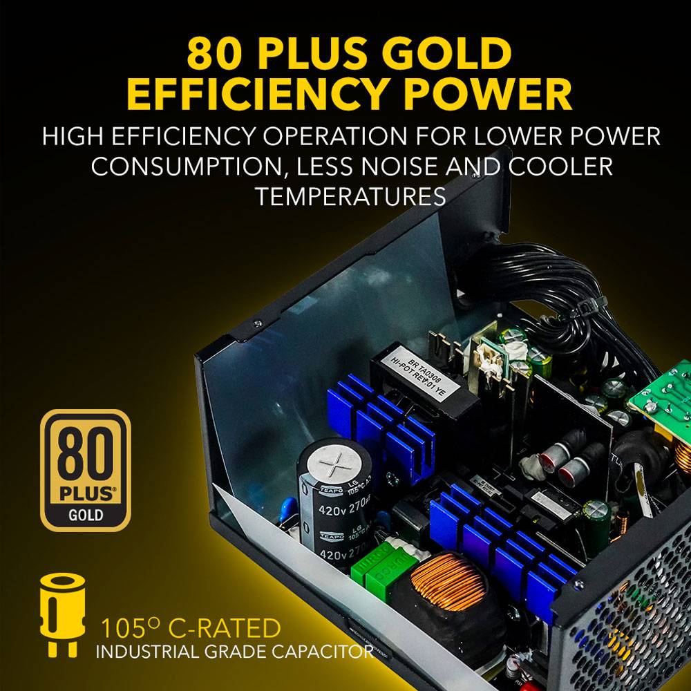 Armaggeddon Gaming PSU 600W Modular & Certified 80+ VOLTRON GOLD 600 Black