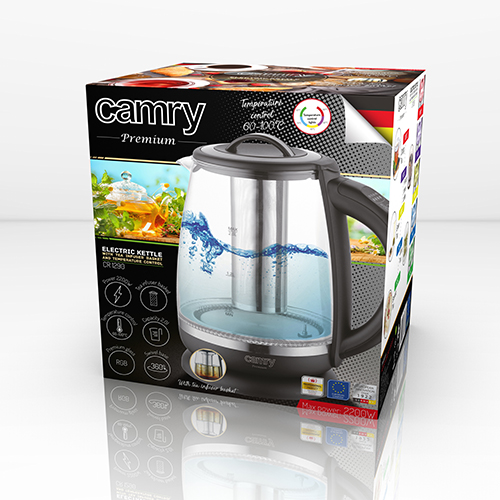 Camry CR1290 Glass Kettle 2.0L with Tea Infuser 2200W
