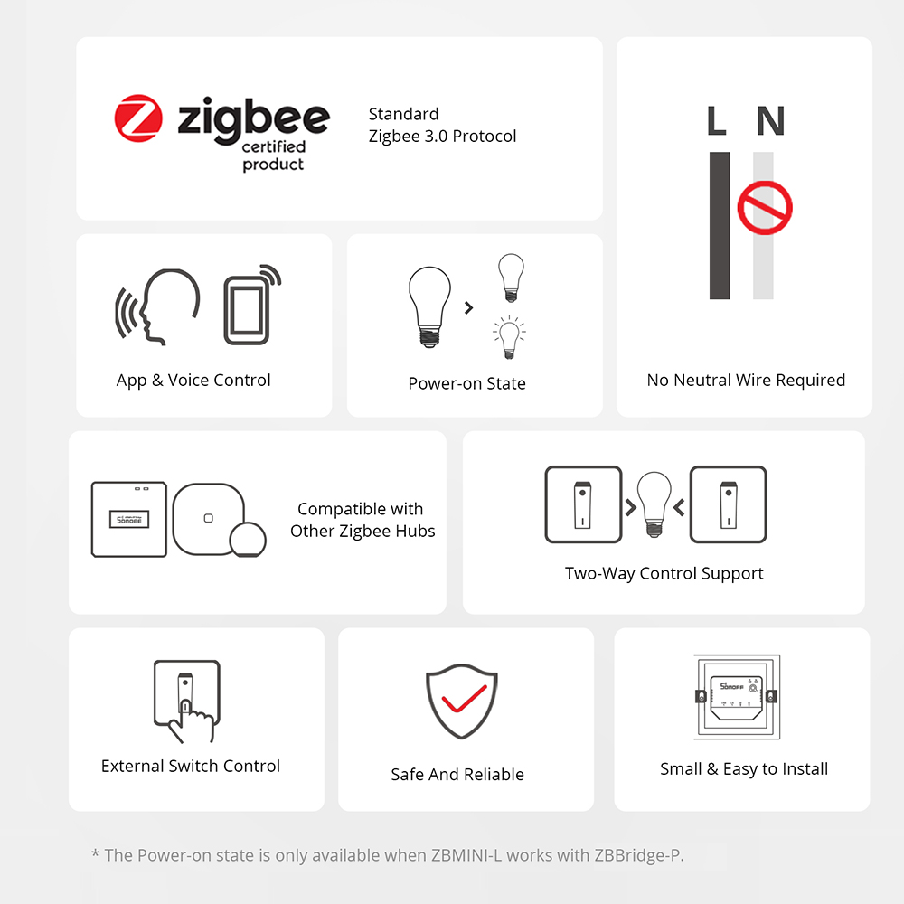 Sonoff ZBMINI-L Zigbee 3.0 Smart Switch