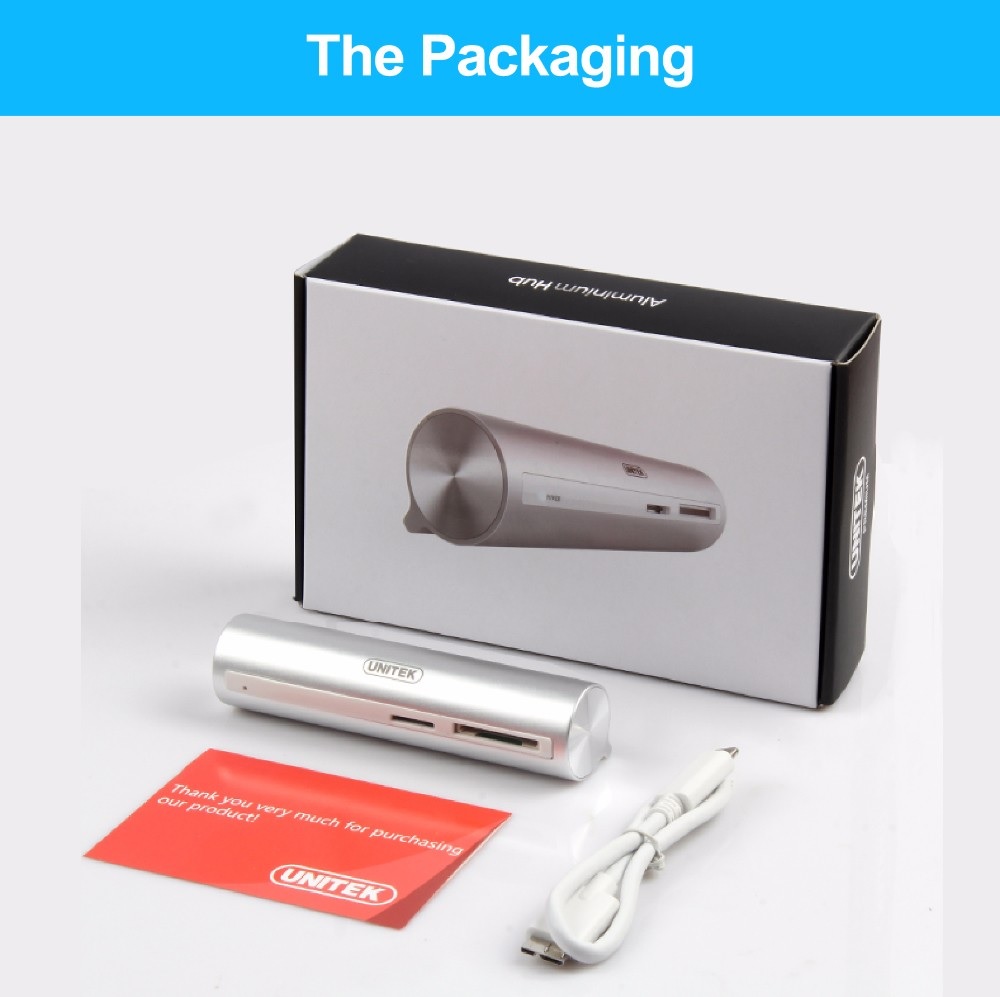 Unitek Y-3094 USB3.1 Type-C 3-port Hub with Card Reader