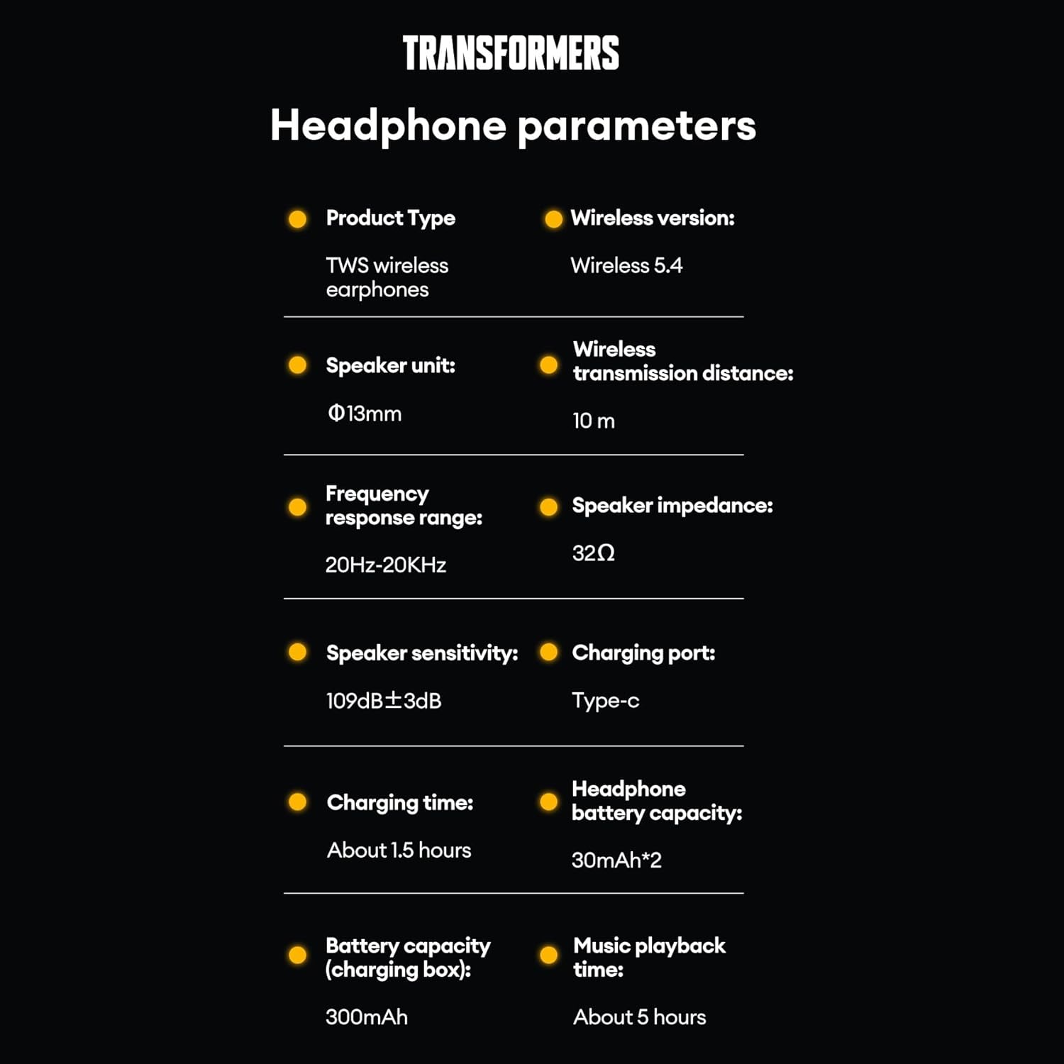 Transformers TWS Earphones TF-T30