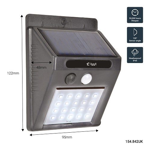 LYYT 20 LED Solar Security Light Motion 154.842UK